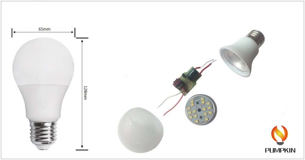 Wholesale E27 15W LED Bulb with Aluminum PBT Plastic